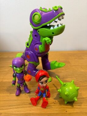 💚 5 for $15/ Marvel Spidey and Friends Goblinsaurus Mech toy
